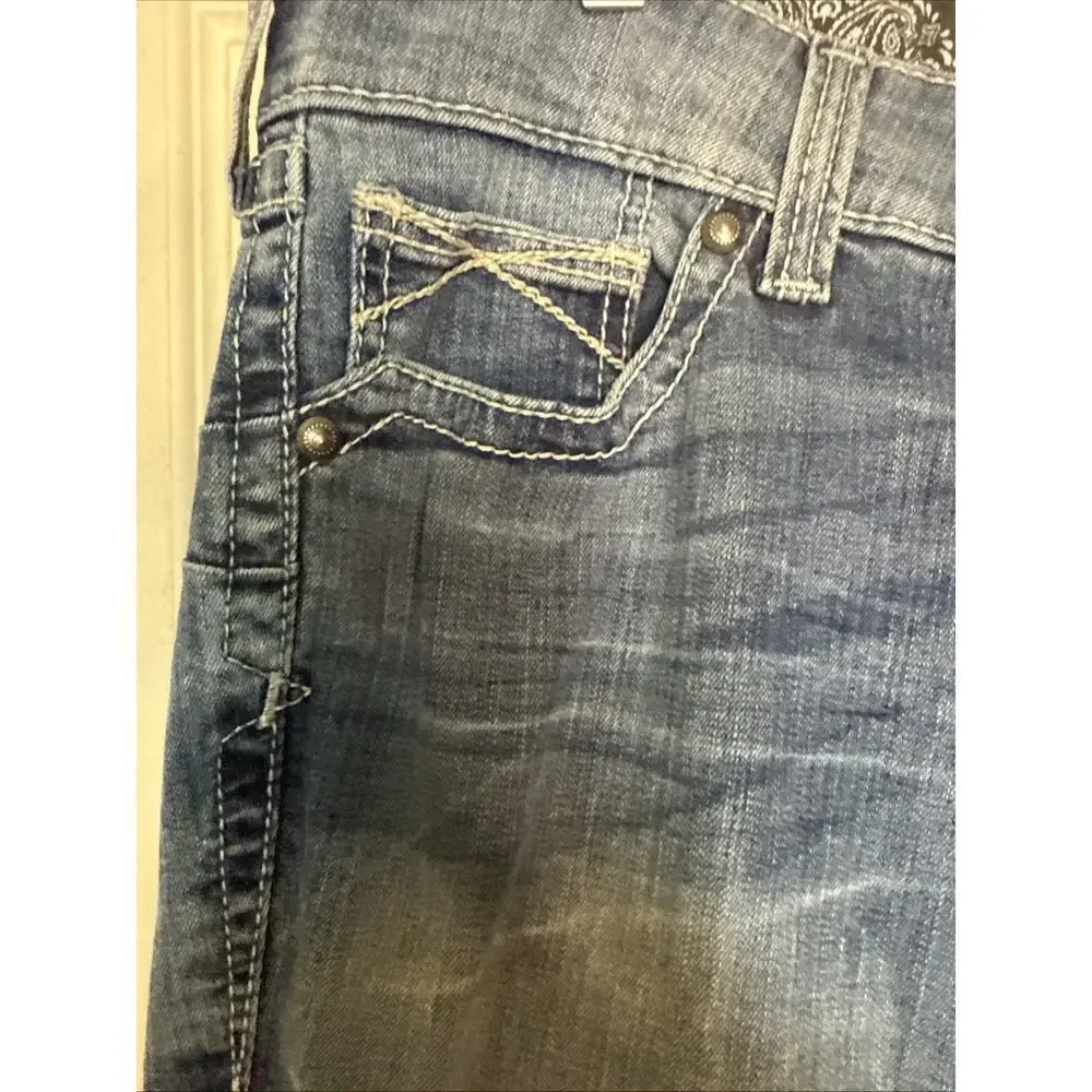 Ariat Real Denim Bootcut Women's Jeans Mid Rise Blue Wash Size 33R Western Style - Picture 10 of 13